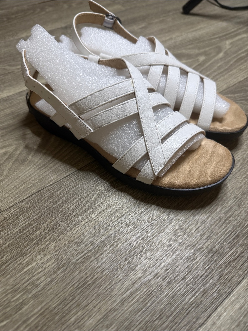 Little Girl White Strappy Comfort Sandals
